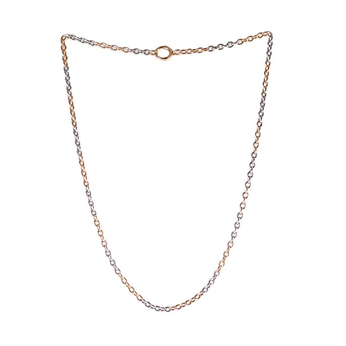 Mid-20th century two colour tracelink chain necklace, c.1940, testing as 18ct rose gold and platinum | MasterArt